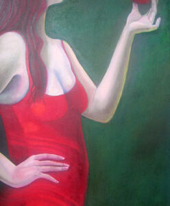 Ariane Zuber - das rote Kleid - Die Versuchung - 50 x 100 cm