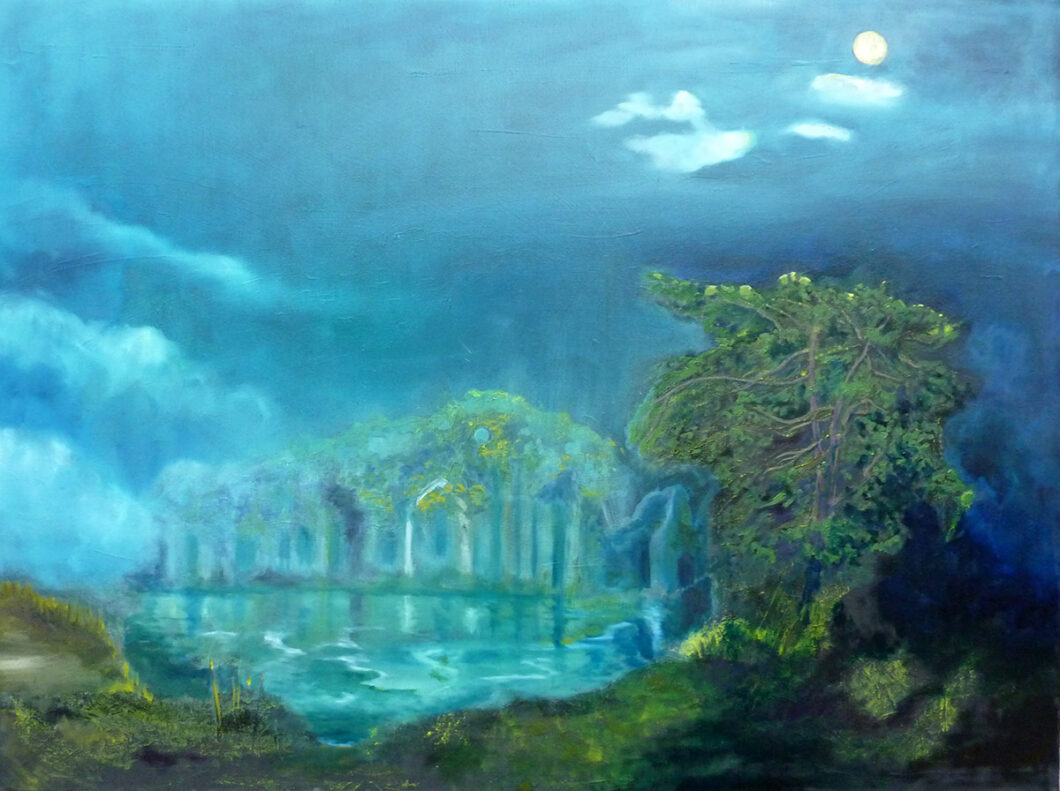 Mondnacht, Gemälde von Ariane Zuber, Öl auf Leinwand, 60x80 cm