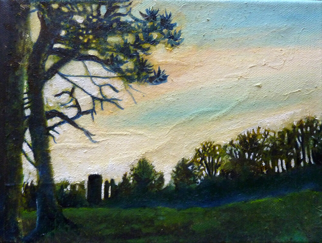 Blick zur Krukenburg, 18x24 cm von Ariane Zuber